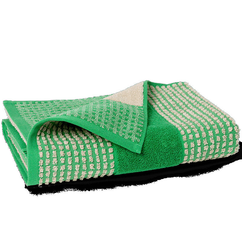 Razaria Organic 100% Cotton Midweight Bath Sheet, Green/Sand
