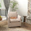 Fauteuil demi-tonneau pivotant moderne à rayures douces 29,7 po avec coussin amovible-986218570