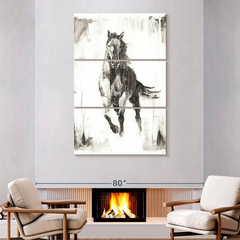 Brampt Rustic Black Stallion II, 74" H x 48" W