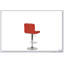 Élégant tabouret de bar rouge réglable avec siège rembourré, parfait pour les cuisines et les bars modernes, combinant style et confort.