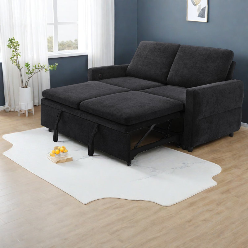 Canapés-lits convertibles, maison compacte moderne en chenille 62,75 pouces