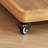 Natural Solid Wood 3-Tier Rolling Side Table,Natural Finish-661924527