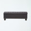 Banc de rangement rembourré en polyester Ahrens au fini gris foncé, H 17,32 po x l 52,17 po x P 16,73 po-210987865-196630282