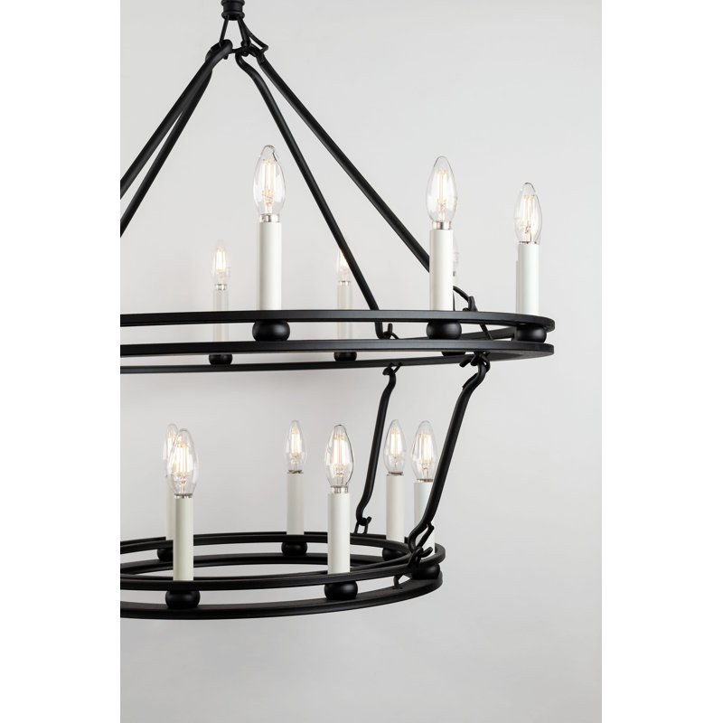 Sutton 28 Light Chandelier, Textured Black