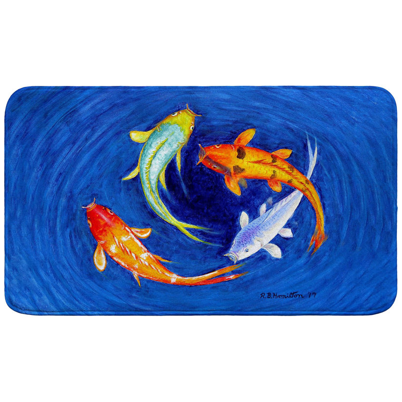 Tapis de bain Swirling Koi, Simple - L 18 po x l 30 po