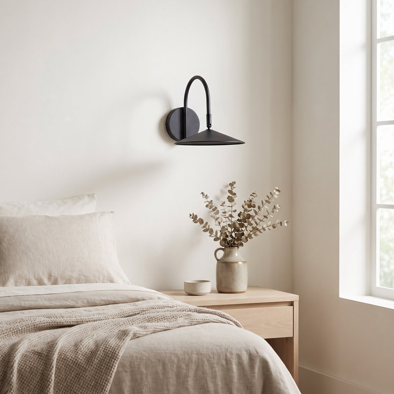 Applique murale Bourton, Noir mat