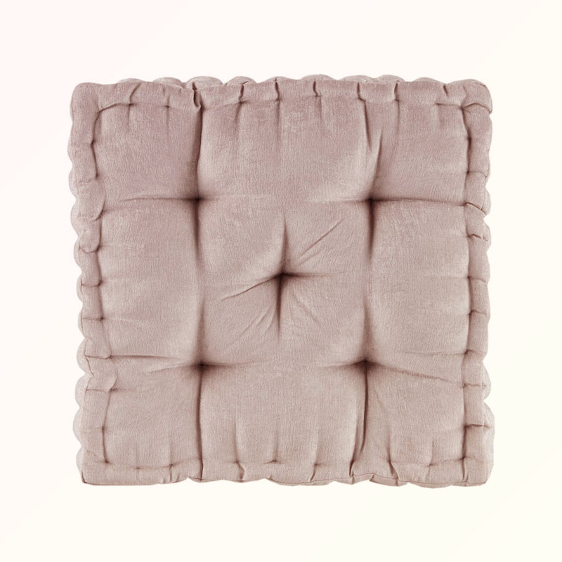Poly Chenille Square Floor Pillow Cushion, Red