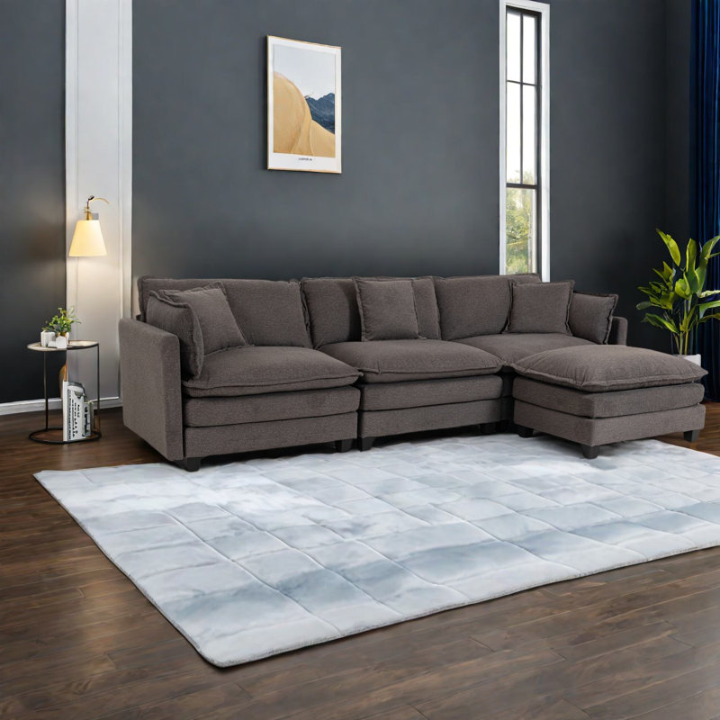 Canapé modulaire élégant, chenille de haute qualité, design moderne pour le salon
