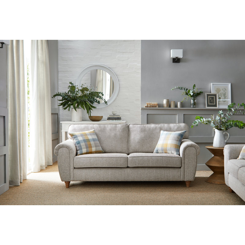 Vivo 3 Seater Round Arm Sofa , Beige
