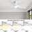 52 Inch Modern Led Ceiling Fan With 3 Color Dimmable 5 Abs Blades Remote Control Reversible Dc Motor White For Bedroom