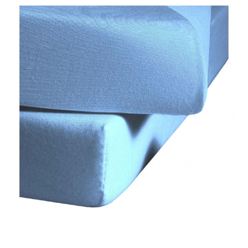 Uni-Colours 100% Cotton Sateen Fitted Sheet, 100cm x 200cm, Middle blue