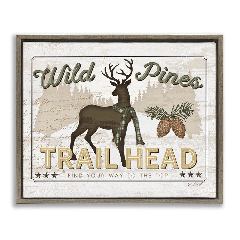 Wild Pines Trailhead Floater Canvas Wall Art, design by Jennifer Pugh, 17" H x 21" W, Montalcino Elm Floater Frame