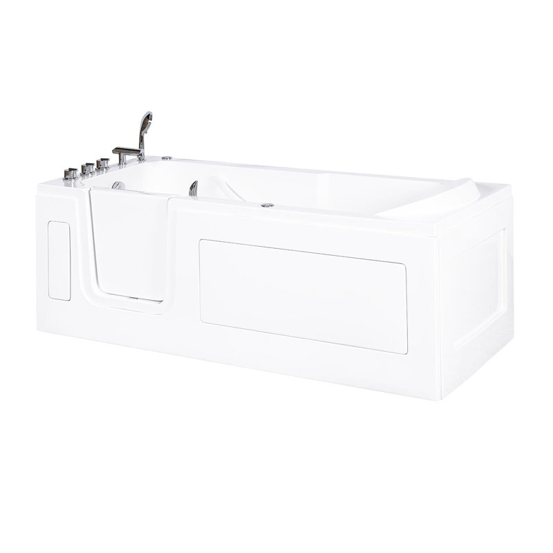 Abberton 1700mm x 760mm Freestanding Acrylic Bathtub, Left