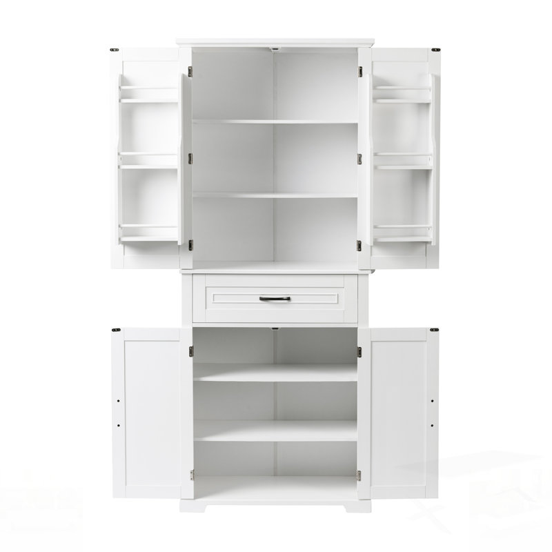 Armoire de rangement pour salle de bain avec portes, tiroir et tablette réglable pour une organisation et une efficacité accrues de l'espace