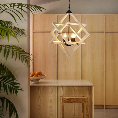 Luminaire suspendu géométrique à 4 lumières Emanee