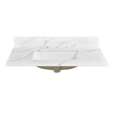 36'' Quartz Single Bathroom Vanity Top With Sink– For Vanity Replacement, No Cabinet