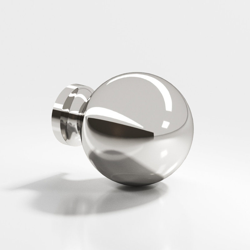 Round Cabinet Knob, Polished Nickel, 1"