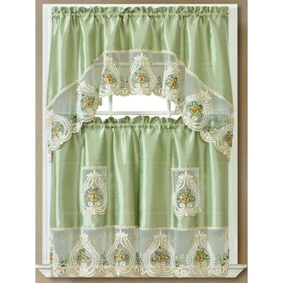 Floral Swag Kitchen Curtain