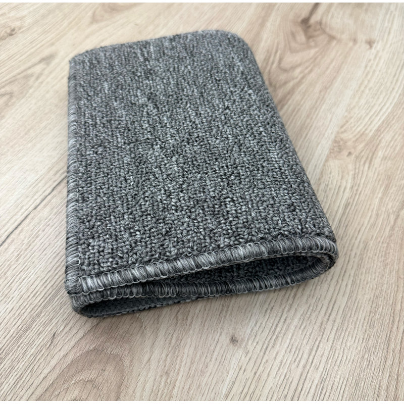 Tapis d'escalier antidérapant lavable à la machine, Gris, Rectangle 2 pi 2 po x 7 po