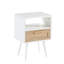 Table d'appoint moderne avec tiroir et pieds en bois massif 15,76 po Modern