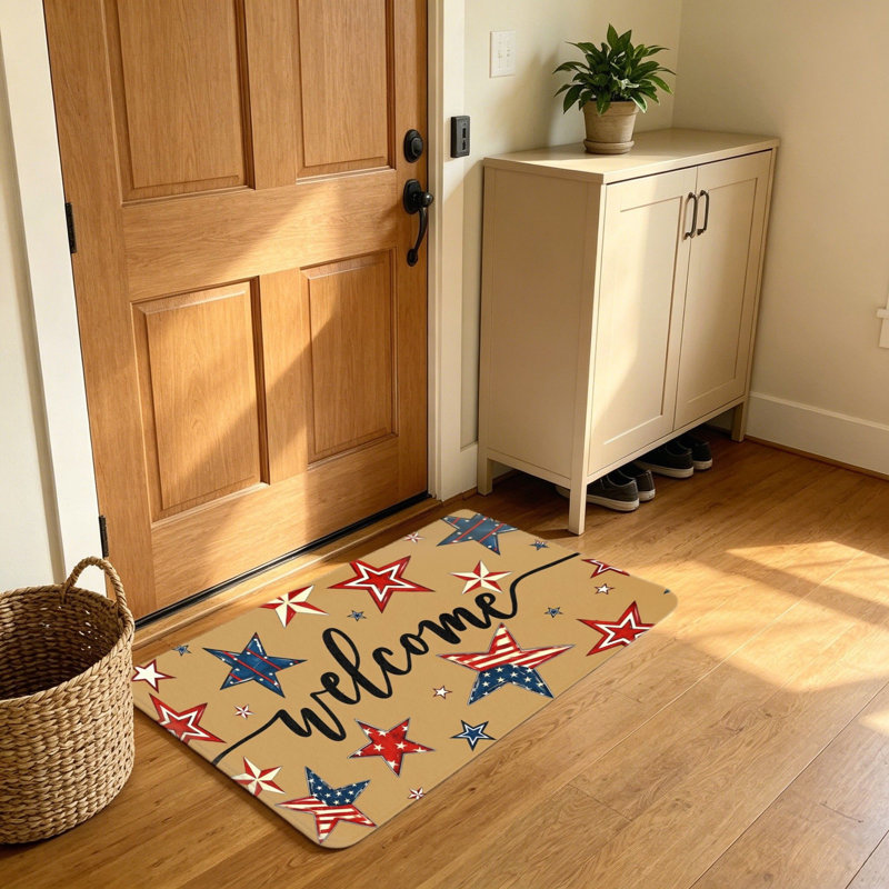 Tapis d'entrée 20 po x 32 po Rustic Star «Welcome»