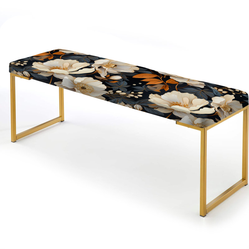 Banc floral rembourré or, Neill