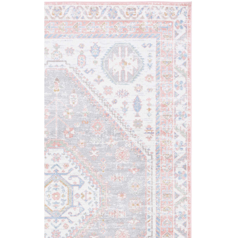 Tapis beige / bleu rose Beecher Bayside 118, Carré 3 pi