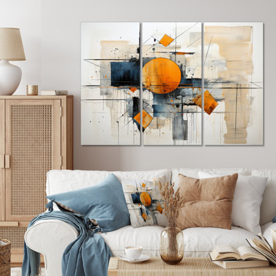 Geometric Abstraction I - Abstract Shapes Canvas Wall Art Print