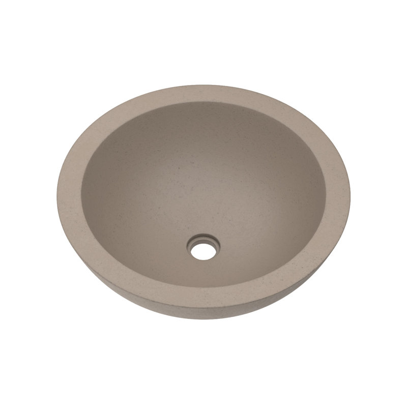 Morro Concrete Handmade Circular Vessel Bathroom Sink, Earth