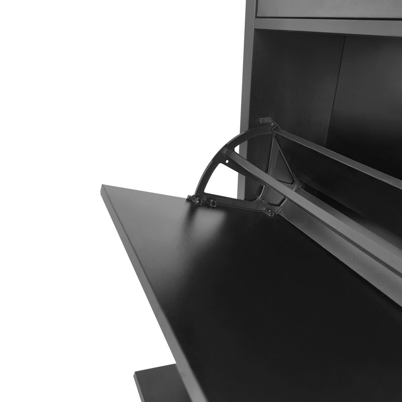 Functional Entryway Organizer with 2 Flip Drawers, Black