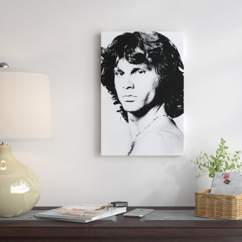 « jim morrison pose i », reproduction de photo sur toile radio days, H 18 po x l 12 po x P 1,5 po, Toile tendue