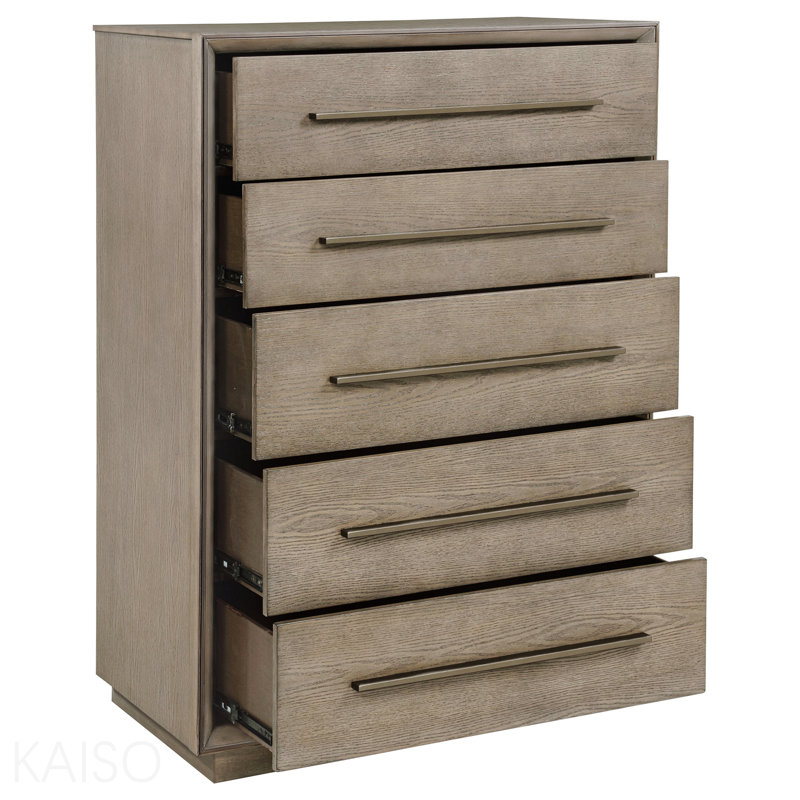 Commode de chambre 5 tiroirs Taupe