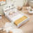 Full-Size Montessori Floor Bed With Bookcases And Blackboards, Versatile Platform Beds With Guard Rails, Solid Wood Floor Beds With Storage Headboards, Floor Beds For Kids And Teens-763516553