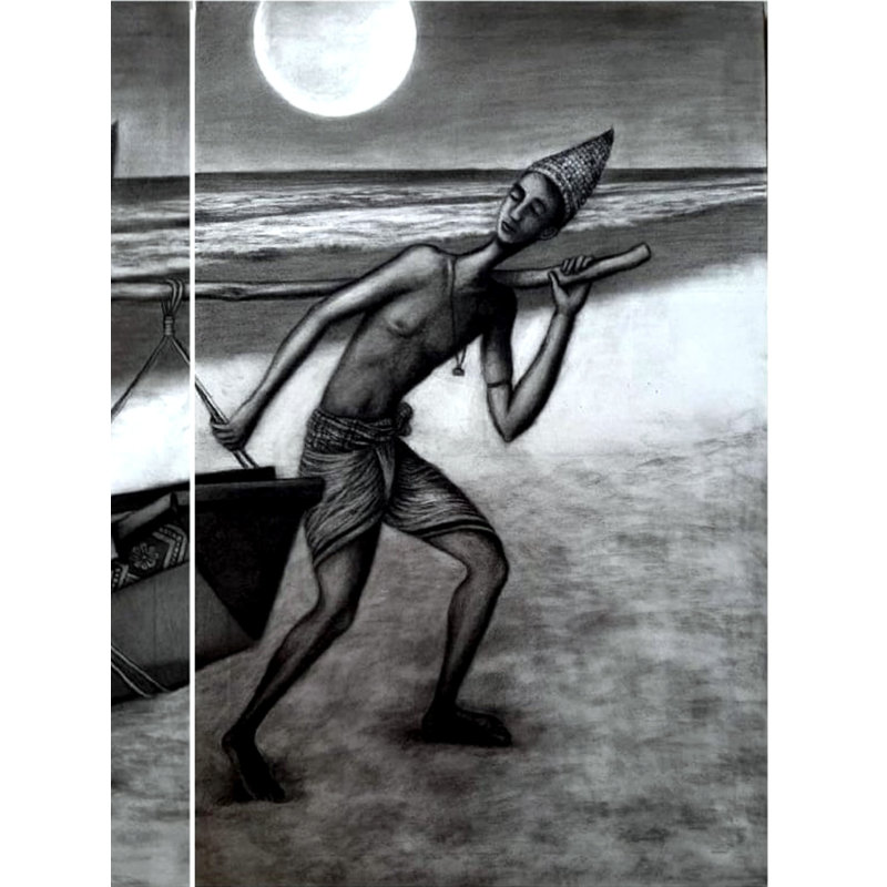 Petits rêves (3 toiles) | Acrylique sur toile | Uttam Bhattacharya