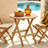 Teak Outdoor Table Round Folding Patio Side Table