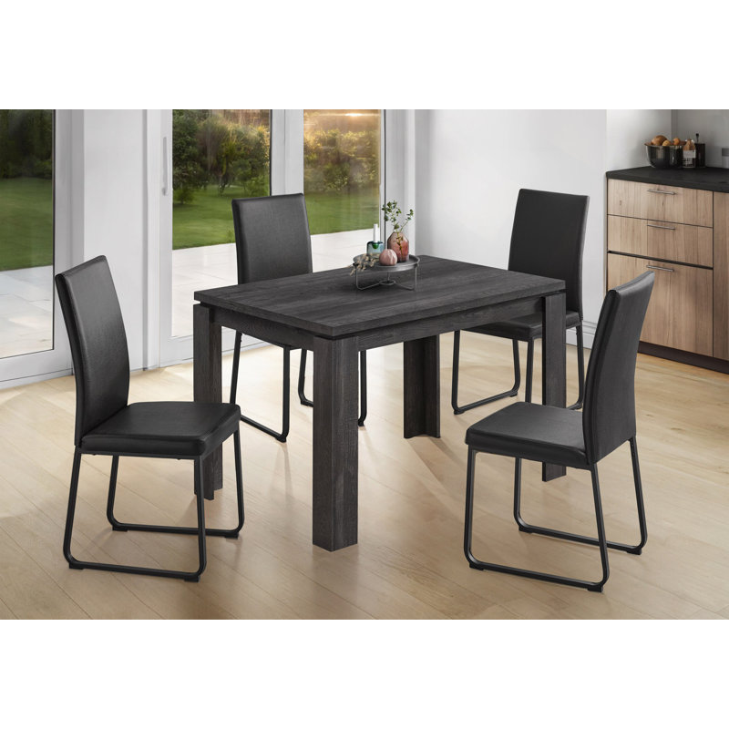 Table de salle à manger, rectangulaire, 48 po, petite, cuisine, salle à manger, contemporaine, Noir