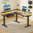 L Shaped Electric Standing Desk With Under-Desk Drawers Built-In Power Outlets-214957223