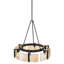 Lustre 6 lumières Slavin en noir mat avec verre d'eau ambré-429534673-429534674-429534675