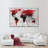 Crimson World Map Canvas Print-92518204