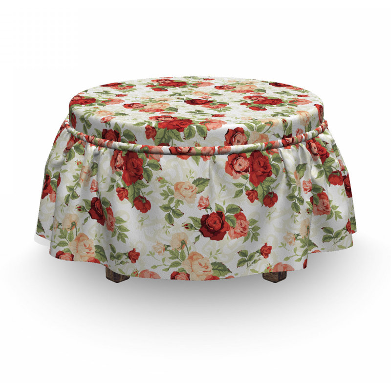 Housse pour repose-pieds composition romantique
