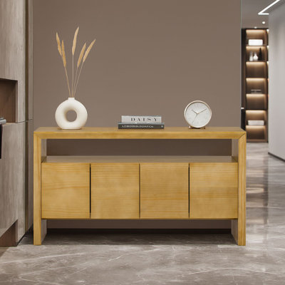 Classic Wooden Sideboard with An Open Shelf and Two Cabinets