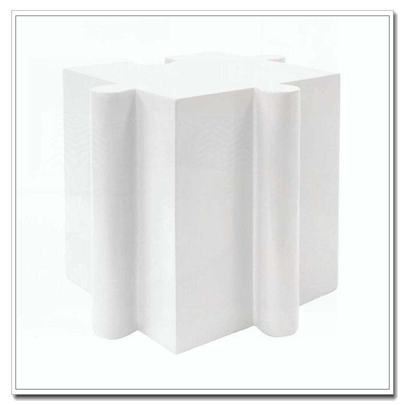 Table modulaire à rebord convexe MGO, tables d'appoint d'extérieur / d'intérieur, Blanc