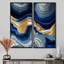 «Vibrant Blue and Gold Flow Art I», art mural transitionnel abstrait 2 pièces-611144161-611144191-611144187