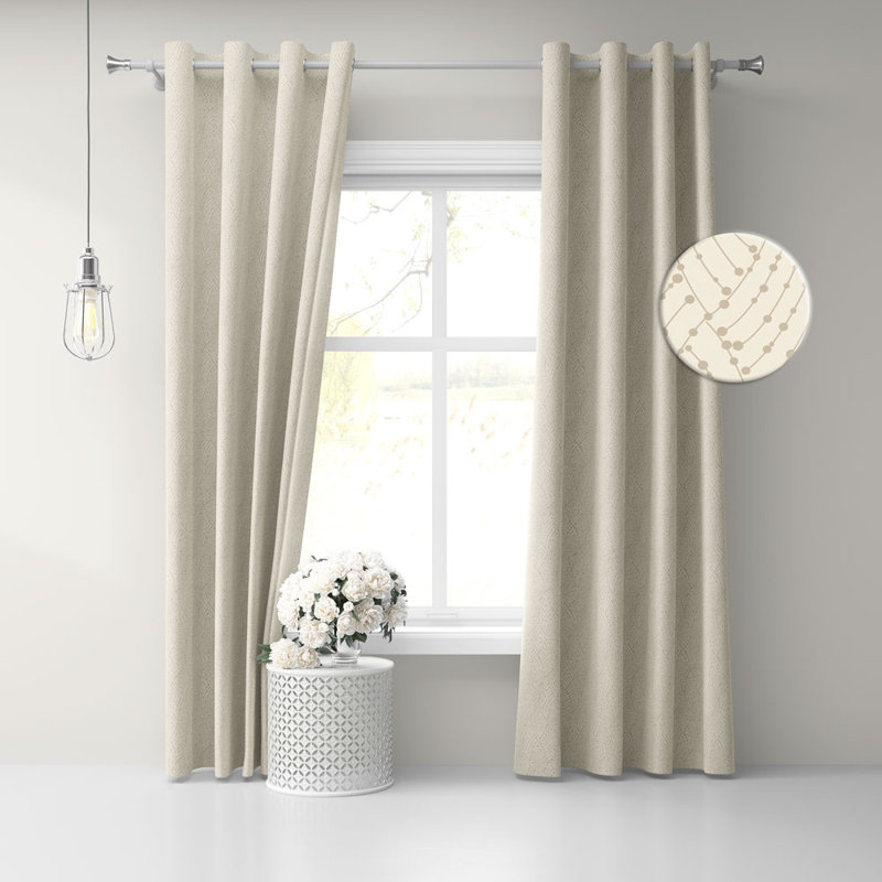Panneau de rideau occultant avec œillets BNIGHTFALL, l 50 po x L 72 po, Beige / café
