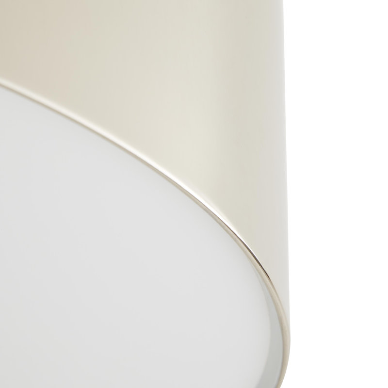 3 - Light 19.5 " Drum Semi Flush Mount, Polished Nickel