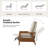 Gladys Mid-Century Modern Genuine Leather Pushback Recliner with Solid Wood Arms-1913774010