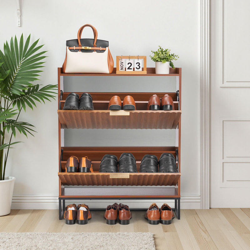 16 Pair Flip Down Shoe Storage