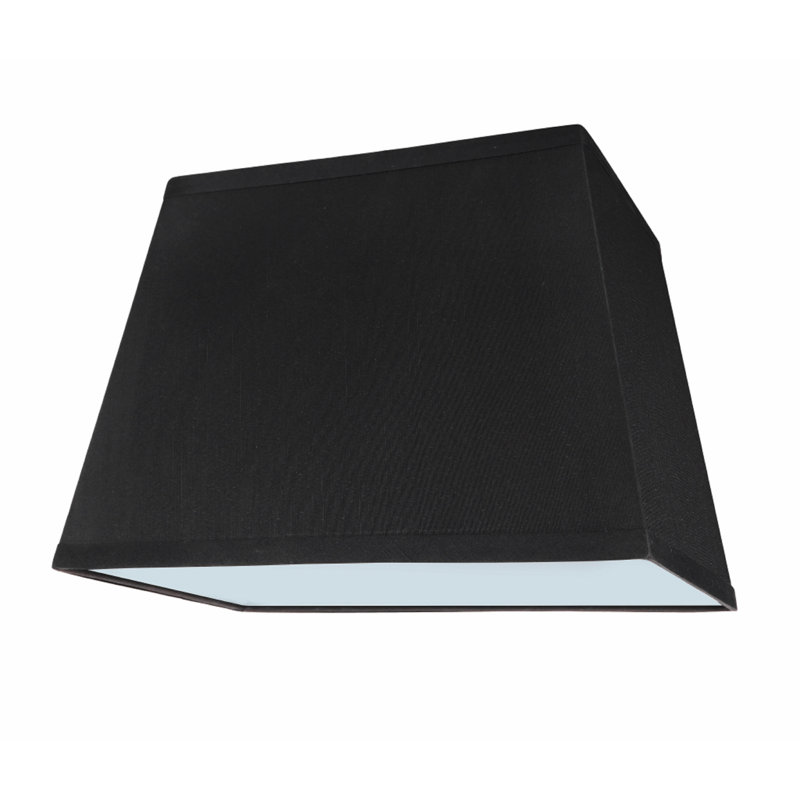 Abat-jour rectangulaire en tissu de soie synthétique 10 "H (araignée) en noir