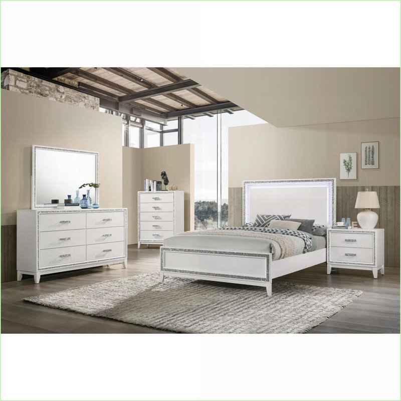 Haiden White Finish Nightstand, White