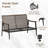 Outdoor 4-Person Seating Group Metal Conversation Set with Wicker Backrest（ No Ottoman)）